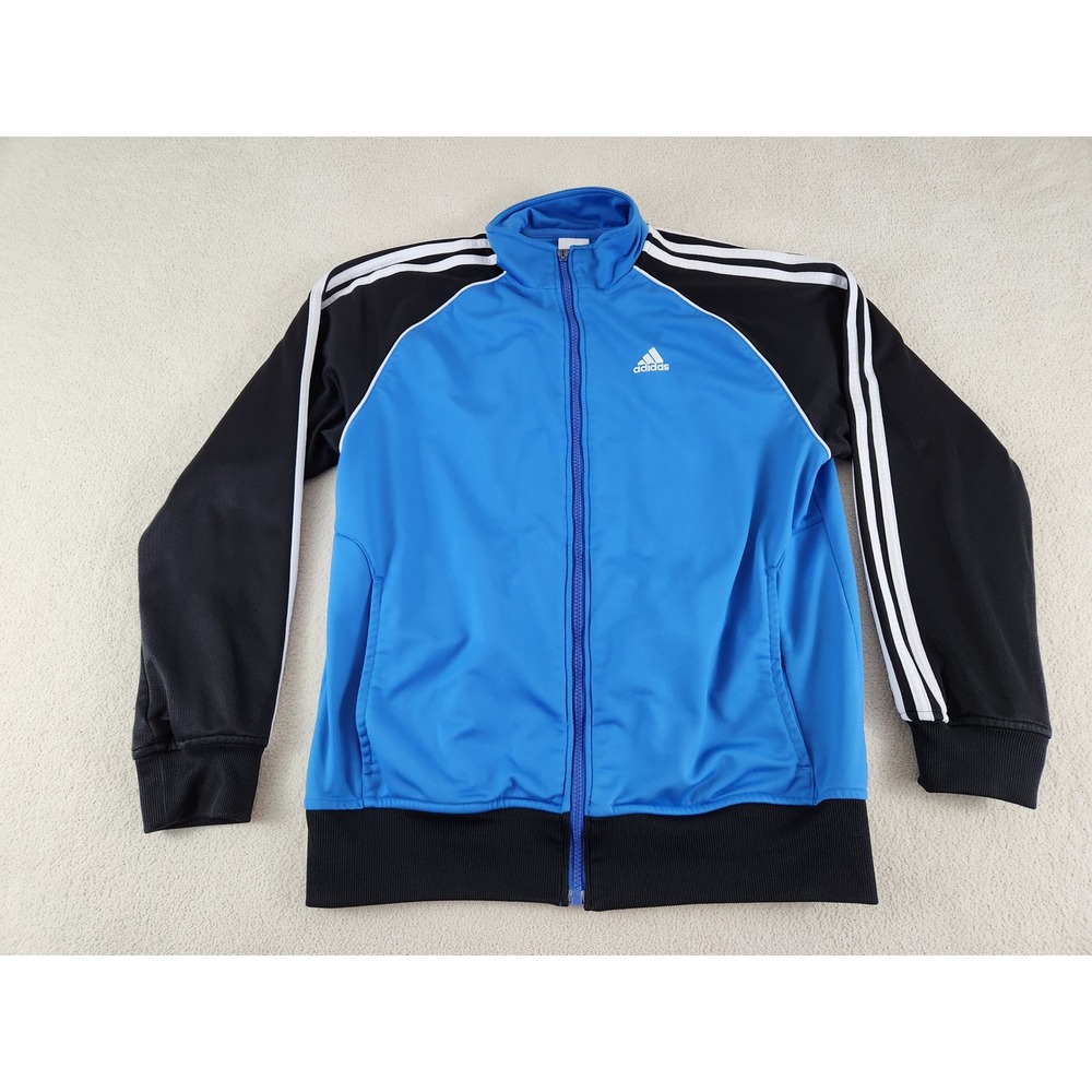Adidas Full Zip Blue Sweatshirt Track Jacket Size Large Women's? Youth?